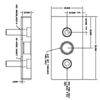 32-459038N-1 MODULAR SOLUTIONS PNEUMATIC PLATE 45MM X 90MM WITH GASKET 3/8 NPT THREADED CENTER THRU HOLE